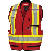 6678 High-Visibility Antimicrobial Mesh-Back Surveyor Vest, Red, Small, Polyester Nia-Chem Ltd.