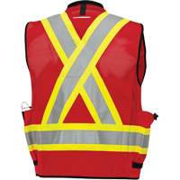 6678 High-Visibility Antimicrobial Mesh-Back Surveyor Vest, Red, Small, Polyester Nia-Chem Ltd.
