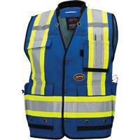 6681 High-Visibility Antimicrobial Mesh-Back Surveyor Vest, Royal Blue, Small, Polyester Nia-Chem Ltd.