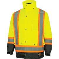 5057 Pioneer&reg; Yukon 7-in-1 Waterproof Winter Safety Parka, Polyester, Black/High Visibility Lime-Yellow, X-Small Nia-Chem Ltd.