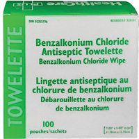 BZK Benzalkonium Chloride Towelette, Towelette, Antiseptic Nia-Chem Ltd.