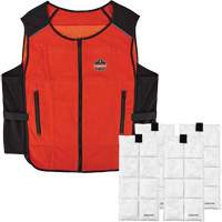 Veste de refroidissement &agrave; changement de phase l&eacute;g&egrave;re avec sachets de recharge Chill-Its 6260, Petit/Moyen, Orange Nia-Chem Ltd.