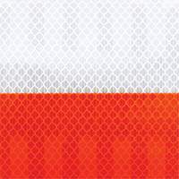 High Intensity Grade Flexible Work Zone Sheeting 382VHIP, 5" W x 150' L, Orange and White Nia-Chem Ltd.