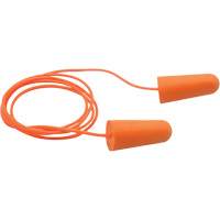 Bouchons d'oreilles coniques jetables en mousse de PU orange SEALTEC33, Avec cordon, Vrac - Boîte, 33 dB NRR, Taille unique Nia-Chem Ltd.