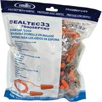 SEALTEC33 Orange Tapered PU Foam Disposable Earplugs, Bulk - Polybag, Corded Nia-Chem Ltd.