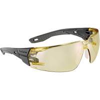 RUSH+ 2.0 M/L Safety Glasses with Black & Grey Frame, Amber Lens, Anti-Fog/Anti-Scratch, ANSI Z87+ Nia-Chem Ltd.