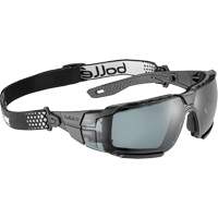 RUSH+ 2.0 XP M/L Safety Glasses with Black & Grey Frame, Smoke Lens, Anti-Fog/Anti-Scratch, ANSI Z87+ Nia-Chem Ltd.