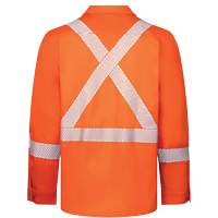Avenger 7 oz Deluxe Segmented Striped High-Visibility Work Shirt, Style 652, Men's, Small, Orange Nia-Chem Ltd.