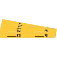 "Blank PSI" Pipe Markers, Self-Adhesive, 1-1/8" H x 7" W, Black on Yellow Nia-Chem Ltd.