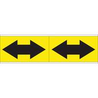 Dual Direction Arrow Pipe Markers, Self-Adhesive, 2-1/4" H x 7" W, Black on Yellow SI726 | Nia-Chem Ltd.