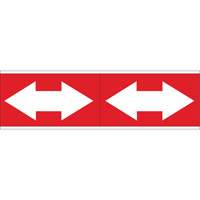 Dual Direction Arrow Pipe Markers, Self-Adhesive, 2-1/4" H x 7" W, White on Red SI728 | Nia-Chem Ltd.