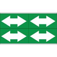 Dual Direction Arrow Pipe Markers, Self-Adhesive, 1-1/8" H x 7" W, White on Green SI739 | Nia-Chem Ltd.