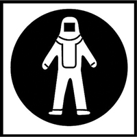 Right to Know Pictogram Labels - Full Protection Suit, Vinyl, Sheet, 5/8" L x 3/4" W Nia-Chem Ltd.