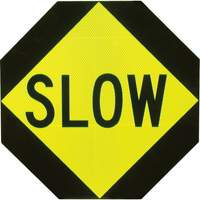 Double-Sided "Stop/Slow" Traffic Control Sign, 18" x 18", Aluminum, English SO101 | Nia-Chem Ltd.