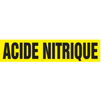 "Acide Nitrique" Pipe Markers, Self-Adhesive, 2-1/2" H x 12" W, Black on Yellow SQ302 | Nia-Chem Ltd.