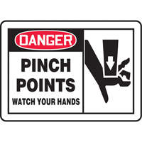 Enseigne  Pinch Points , 10" x 14", Vinyle, Anglais avec pictogramme Nia-Chem Ltd.