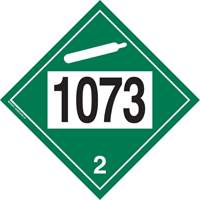 Plaque-&eacute;tiquette TMD 1073 pour gaz ininflammable oxyg&egrave;ne liqu&eacute;fi&eacute;, Plastique Nia-Chem Ltd.