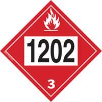 Plaque-&eacute;tiquette TMD 1202 pour liquide inflammable huile combustible, Plastique Nia-Chem Ltd.