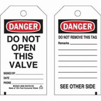 Self-Laminating Safety Tags, Polyester, 3" W x 5-3/4" H, English Nia-Chem Ltd.