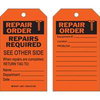Safety Repair Tag, Polyester, 4" W x 7" H, English Nia-Chem Ltd.