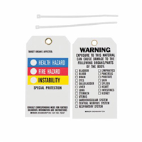 Right-To-Know Tags, Polyester, 3" W x 5-3/4" H, English Nia-Chem Ltd.