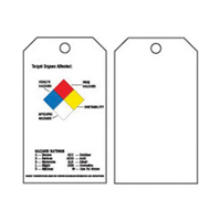 Right-To-Know Tags, Polyester, 3" W x 5-3/4" H, English Nia-Chem Ltd.