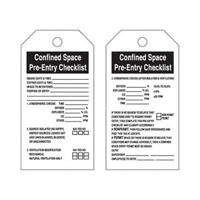 "Confined Space" Tags, Polyester, 3" W x 5-3/4" H, English SX838 | Nia-Chem Ltd.