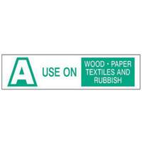 "A Use on Wood Paper Textiles and Rubbish" Labels, 6" L x 1-1/2" W, Green on White SY238 | Nia-Chem Ltd.