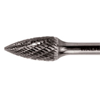 Double Cut Tapered Burr, SG-44, 1/8" Dia., 1/8" Shank, 1/2" Depth of Cut Nia-Chem Ltd.