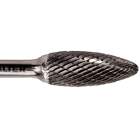 Double Cut Tapered Burr, SG-5, 1/2" Dia., 1/4" Shank, 1" Depth of Cut Nia-Chem Ltd.