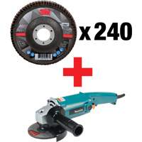 769F Flap Disc & Angle Grinder Kit, 4-1/2" x 7/8", Type 29, 60+ Grit, Ceramic Nia-Chem Ltd.