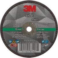 Silver Cut-Off Wheel, 3" x 0.04", 1/4"-28 Arbor, Type 1, Ceramic, 25645 RPM TCT838 | Nia-Chem Ltd.