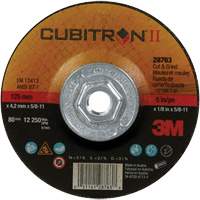 Cubitron™ II Quick Change Cut & Grind Wheel, 5" x 1/8", 5/8"-11 Arbor, Type 27, Ceramic TCT852 | Nia-Chem Ltd.