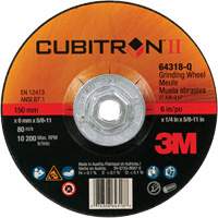 Cubitron™ II Quick Change Depressed Centre Grinding Wheel, 6" x 1/4", 5/8"-11 Arbor, Type 27, Ceramic TCT853 | Nia-Chem Ltd.