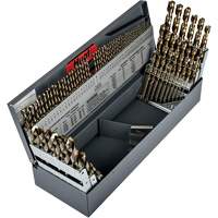 Jeu de forets s&eacute;rie courte combin&eacute;s robustes, 115 morceaux, Acier rapide au cobalt Nia-Chem Ltd.