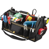 Open Top 20" Soft Side Tool Boxes, Polyester, 27 Pockets, Black Nia-Chem Ltd.