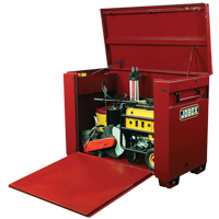 Coffre grande capacit&eacute; avec panneau frontal ouvrant, 60" x 31" x 45", Acier, Rouge Nia-Chem Ltd.