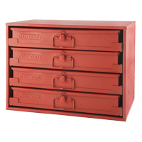 Compartment Rack With 4 Compartment Boxes, 4 Slots, 20-1/2" W x 12-1/2" D x 14-5/8" H, Red TEQ520 | Nia-Chem Ltd.