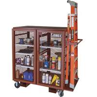 Mobile Mesh Cabinet, Steel, 37 Cubic Feet, Red TEQ806 | Nia-Chem Ltd.