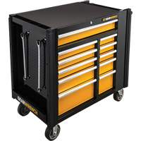 Chariot &agrave; outils &eacute;lectrique, 11 tiroirs, 42-1/2" la x 24-7/16" p x 41" h, Noir/Orange Nia-Chem Ltd.