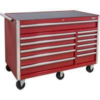 Industrial Tool Cart, 12 Drawers, 56" W x 24-1/2" D x 38-1/8" H, Red Nia-Chem Ltd.