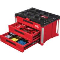 Packout 3-Drawer Tool Box, 16-1/3" x 14-1/3" x 22-1/5", Black/Red Nia-Chem Ltd.