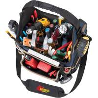 Molded Base Electrical/HVAC Tool Carrier, Ballistic Polyester, 20 Pockets, Black/Blue Nia-Chem Ltd.
