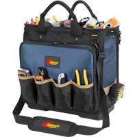 Molded Base Multi-Compartment Technician's Tool Bag, Ballistic Polyester, 54 Pockets, Black/Blue Nia-Chem Ltd.
