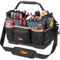 Molded Base Open-Top Tool Box, Ballistic Polyester, 17 Pockets, Black/Blue Nia-Chem Ltd.