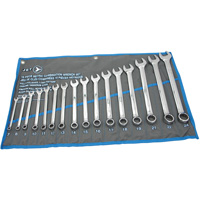 Fully Polished Long Pattern Combination Wrench Set, Combination, 16 Pieces, Metric Nia-Chem Ltd.