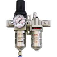 Airflo Compact Combination Units Filter/Regulator + Lubricator + Gauge, 1/4" NPT, 150 PSI Max. PSI, Modular Nia-Chem Ltd.