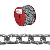 Twist Link Machine Chain, Low Carbon Steel, #2 x 125' (38.1 m) L, 310 lbs. (0.155 tons) Load Capacity Nia-Chem Ltd.
