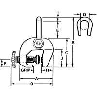 SAC Plate Clamp, 12000 lbs. (6 tons), 0" - 3" Jaw Opening Nia-Chem Ltd.