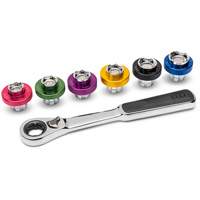 6 Point Magnetic Oil Drain Plug Metric Socket Set, 7 Pieces, 3/8" Drive Size Nia-Chem Ltd.